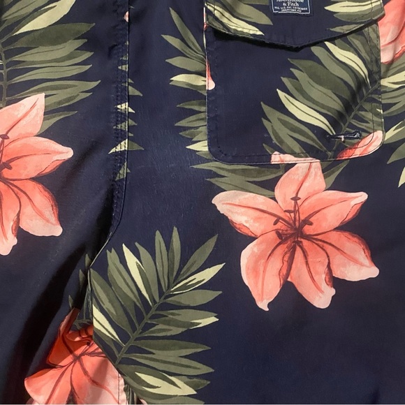 Abercrombie & Fitch Floral Board Shorts Swim Trunks Blue Pink - Picture 4 of 6